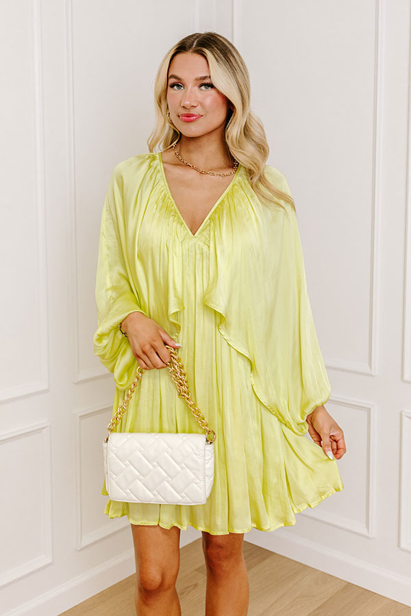 Impeccably Dressed Satin Dress In Yellow