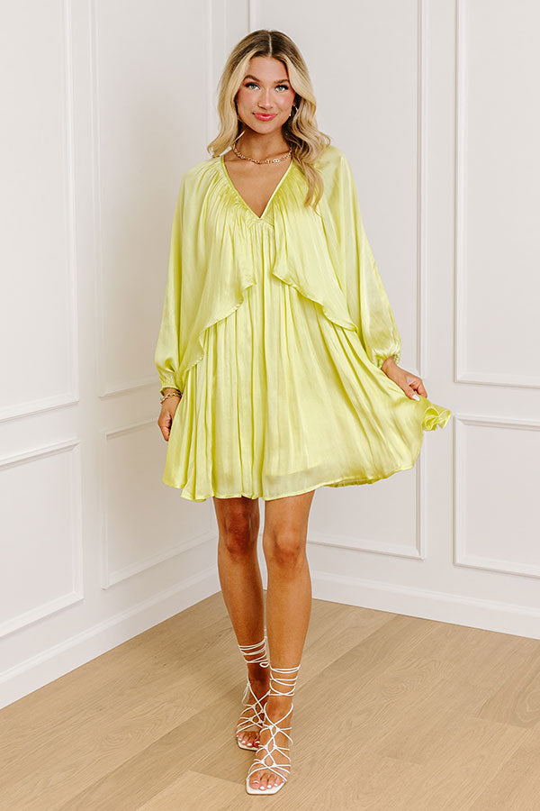 Impeccably Dressed Satin Dress In Yellow