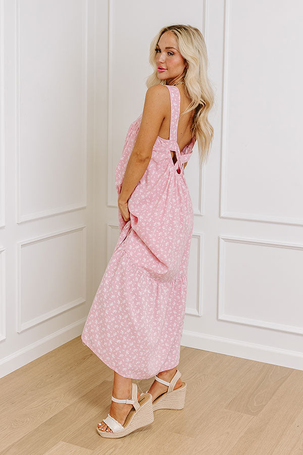 pink casual maxi dress casual maxi floral dress Casual Convo Floral Maxi Dress in Pink L / Pink