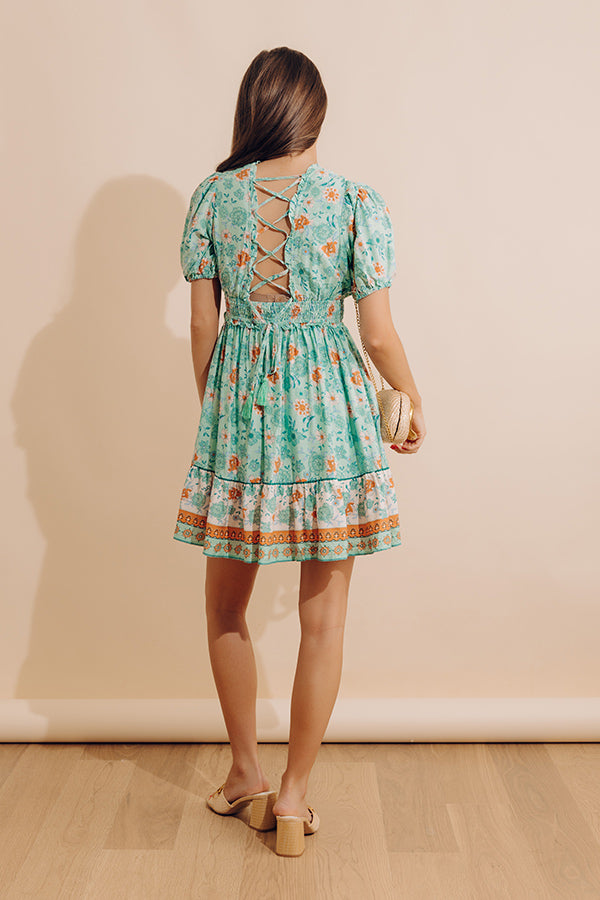 Sunday Strolls Floral Mini Dress in Mint Image - 3