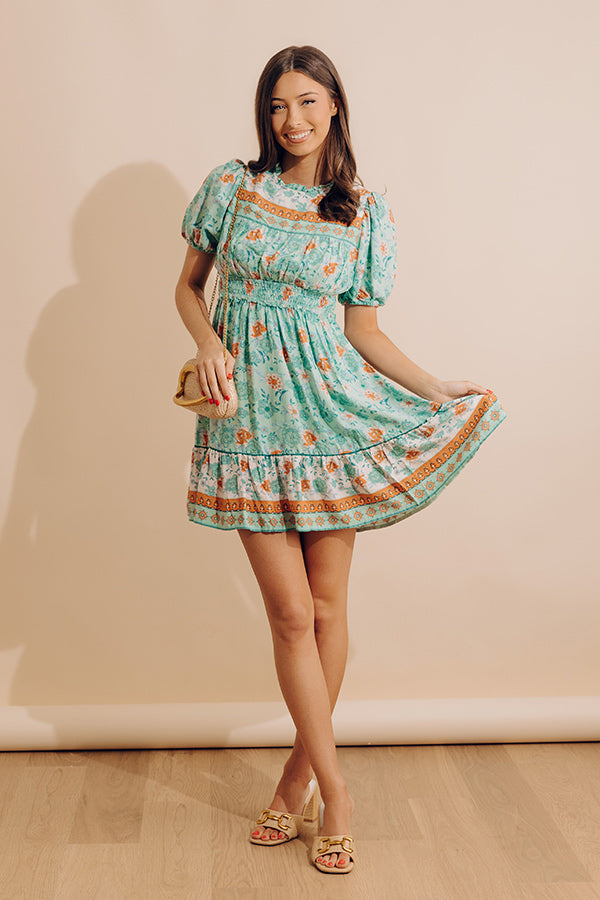 Sunday Strolls Floral Mini Dress in Mint Image - 1