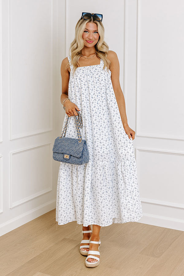 Casual Convo Floral Maxi Dress in White