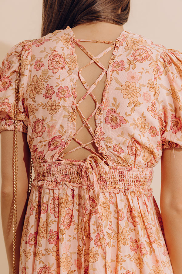 Sunday Strolls Floral Mini Dress in Peach Image - 3