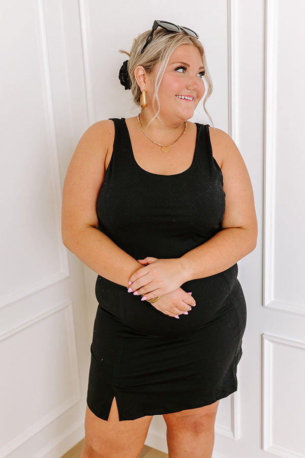 Always On The Move Athletic Dress In Black Curves