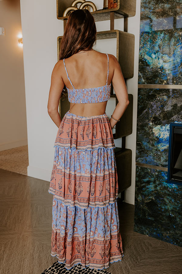 Feeling Boho Tiered Maxi Dress S / sky blue Feeling Boho Tiered Maxi Dress S / sky blue