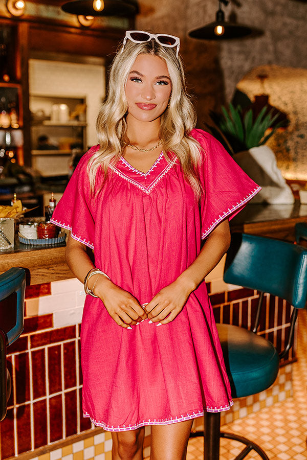 Sangria and Smiles Shift Dress in Rose