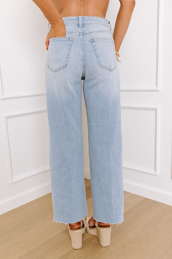 Just USA Roxanne High Waist Straight Leg Jean in Light Wash