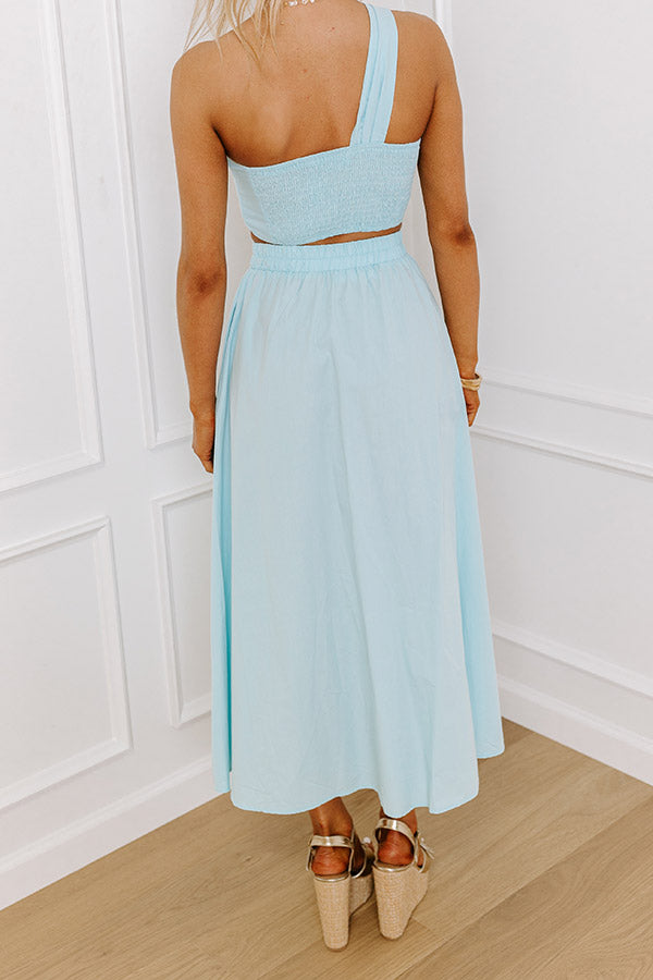 Sunshine Chic High Waist Skirt in Sky Blue