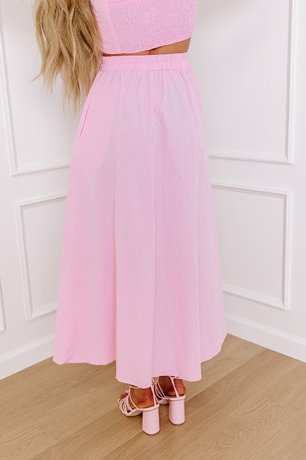 Sunshine Chic High Waist Skirt in Pink