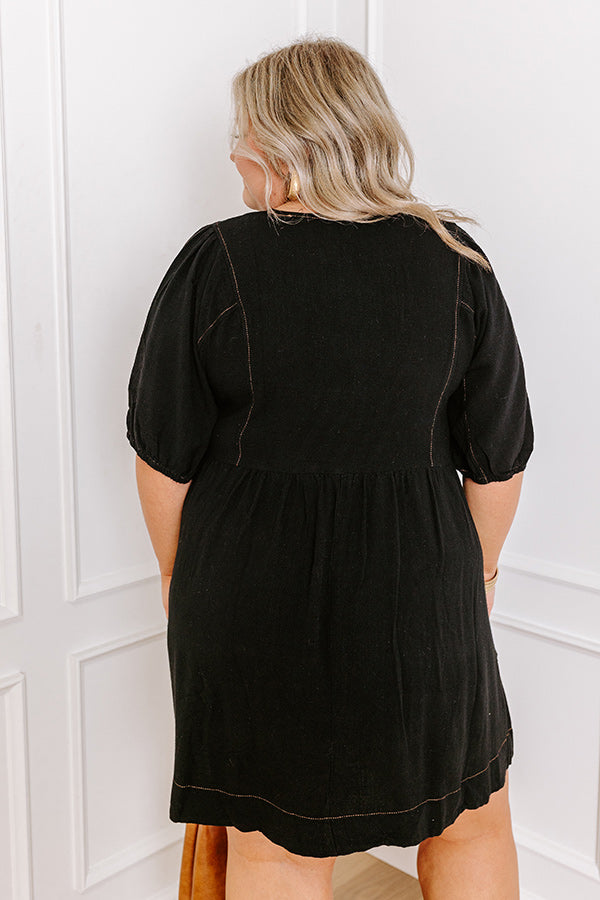 Summer Party Linen-Blend Mini Dress in Black Curves – Impressions Online Boutique Summer Party Linen-Blend Mini Dress in Black Curves – Impressions Online Boutique