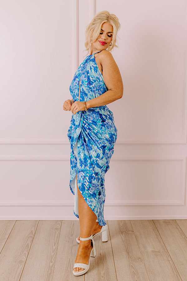 Margaritas and Chit Chat Midi in Royal Blue Curves