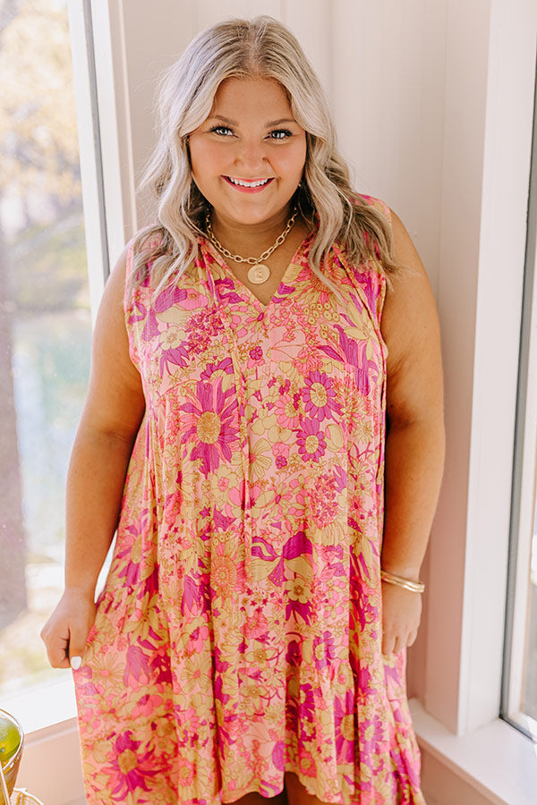 Sorbet Spritzer Floral High-Low Dress Curves