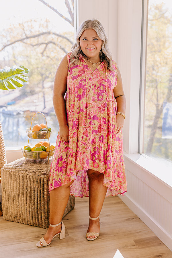 Sorbet Spritzer Floral High-Low Dress Curves