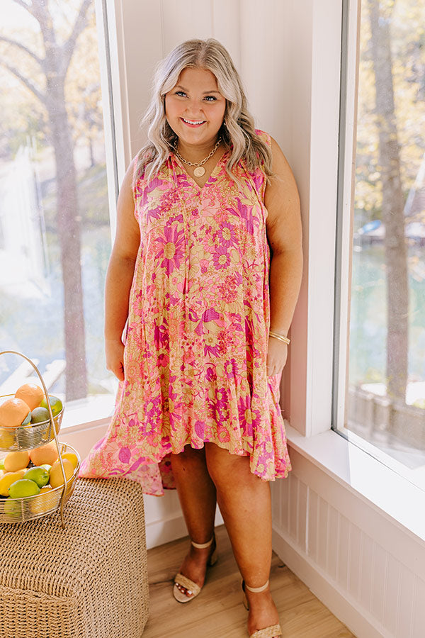 Sorbet Spritzer Floral High-Low Dress Curves