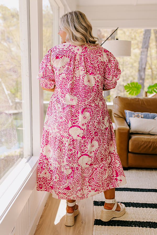 Sunday in St. Cloud Paisley Midi in Berry Curves