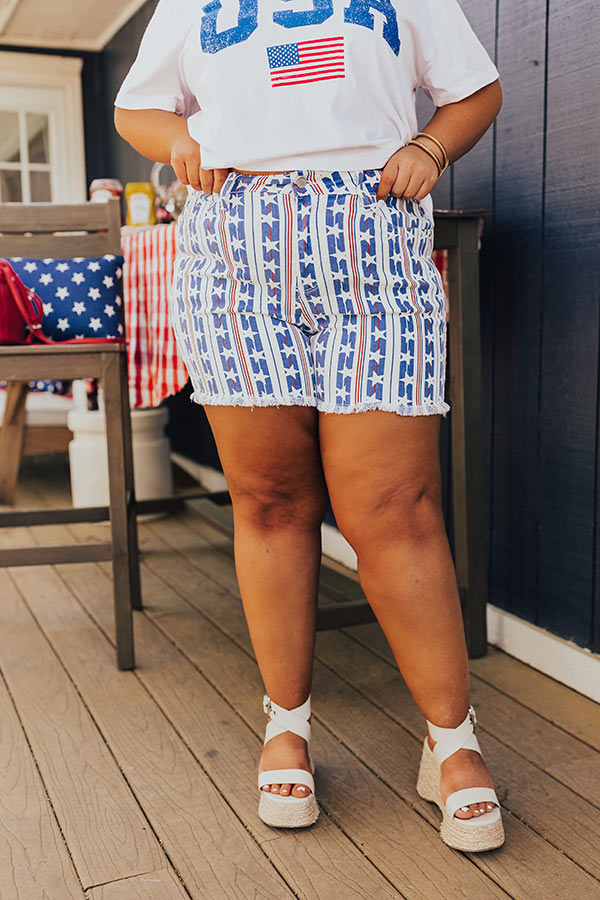 Judy Blue Dreaming In Stars And Stripes High Waist Shorts Curves