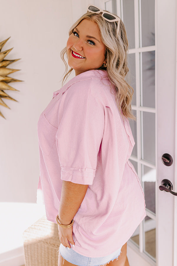 Sunshine and Smiles Waffle Knit Top Curves