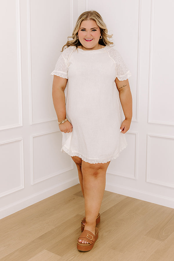 Sunday Mornings Eyelet Shift Dress in Cream Curves XL / Cream Sunday Mornings Eyelet Shift Dress in Cream Curves XL / Cream