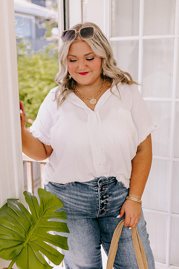 Seaside Smiles Button Up in White