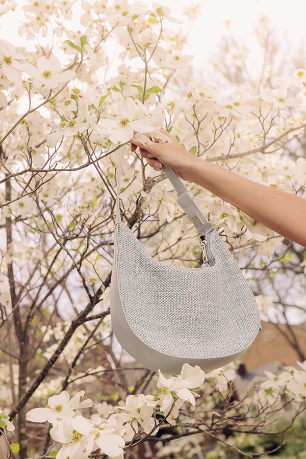 The Luna Spring Woven Purse in Airy Blue Image - 1