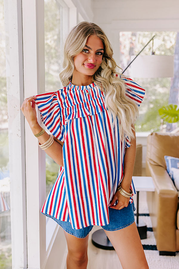 Smiles and Stripes Shift Top