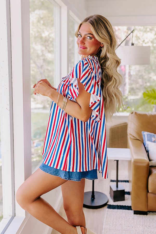 Smiles and Stripes Shift Top