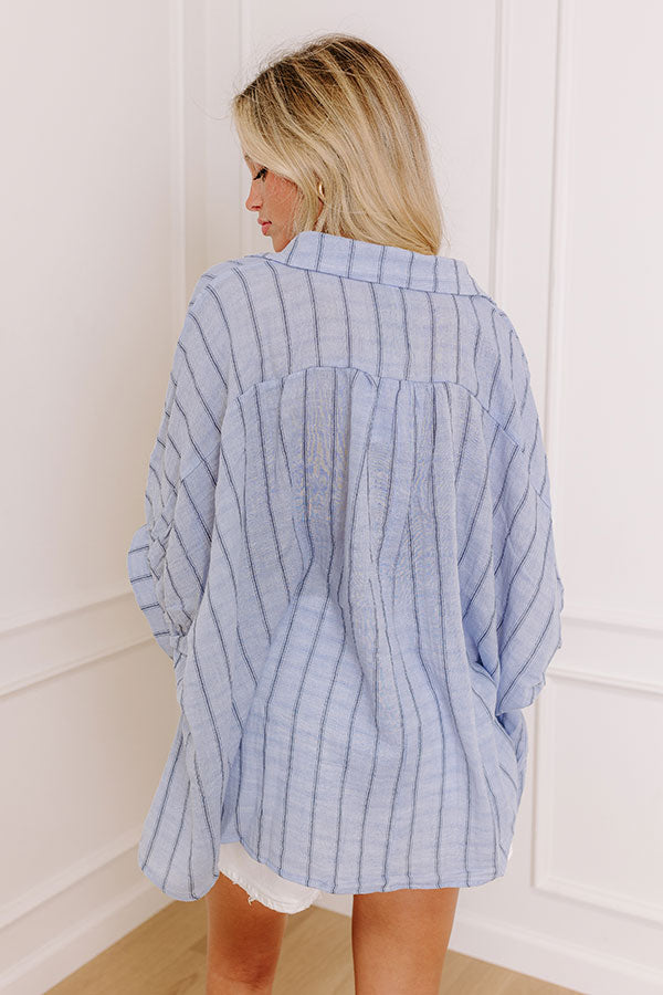 Sea Breeze Oversized Button Up in Sky Blue