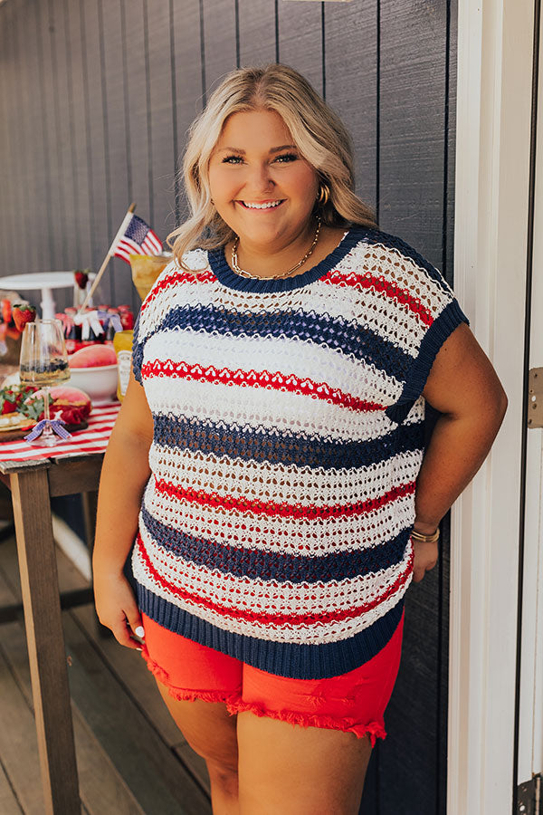 Lake Days Knit Stripe Top Curves