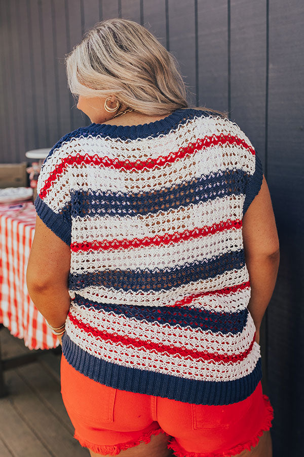 Lake Days Knit Stripe Top Curves