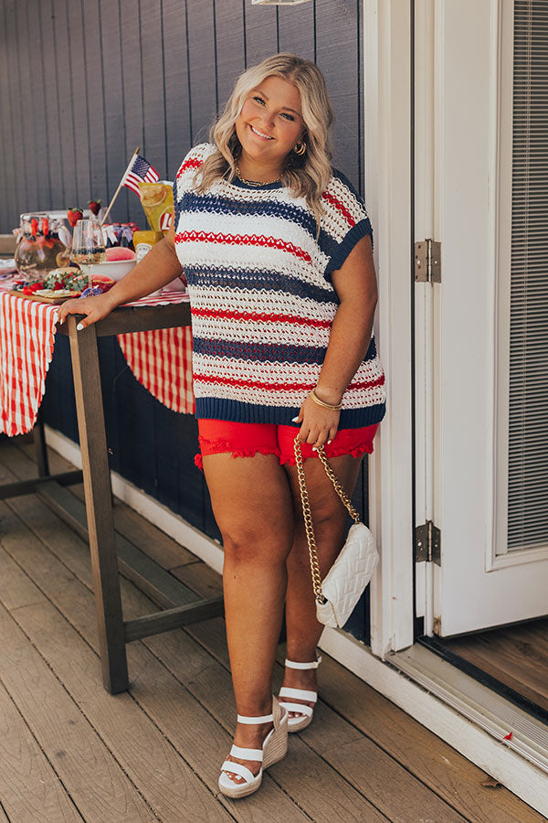 Lake Days Knit Stripe Top Curves