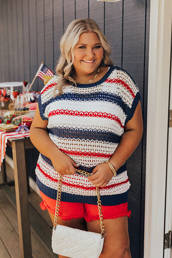 Lake Days Knit Stripe Top Curves