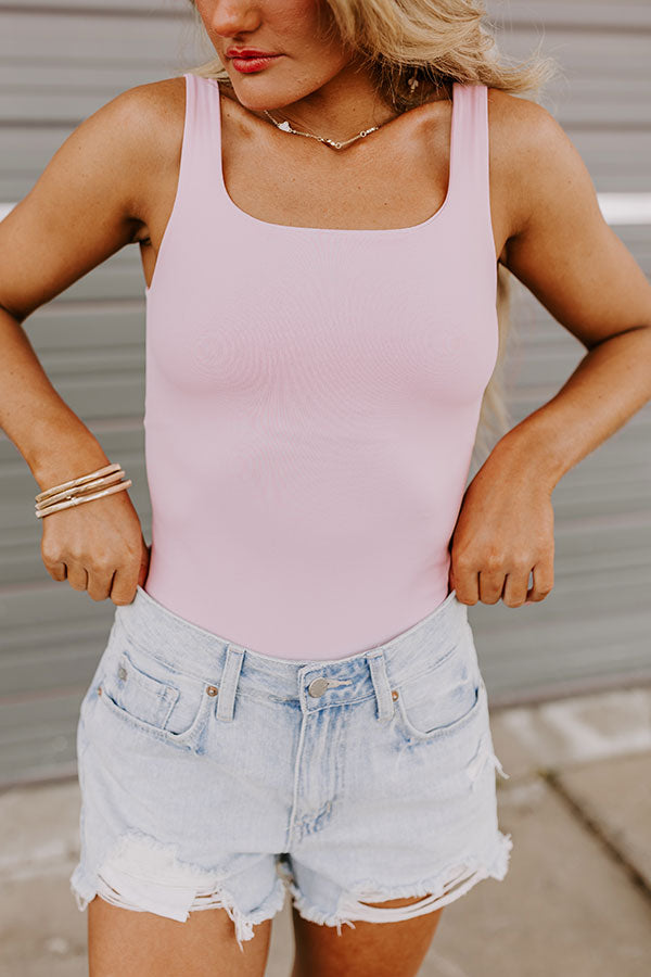 Simple Choice Seamless Bodysuit in Pink   