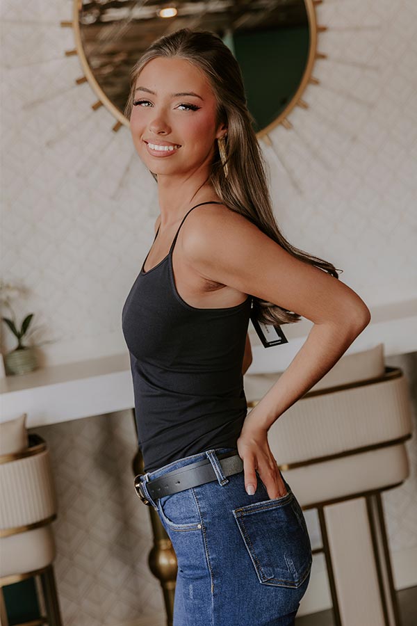 Easily Layered Seamless Cami in Black Image - 2