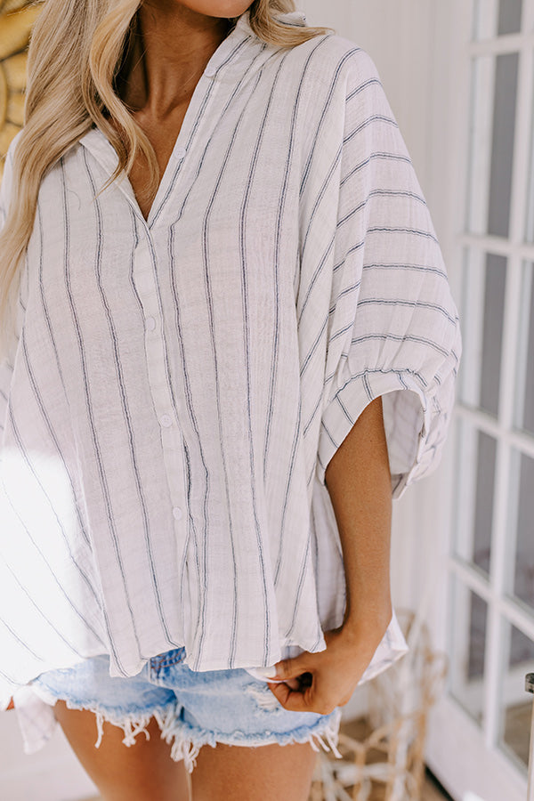 Sea Breeze Oversized Button Up in White