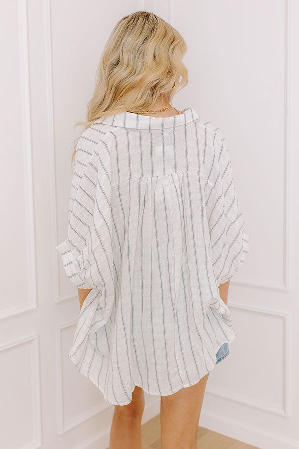 Sea Breeze Oversized Button Up in White