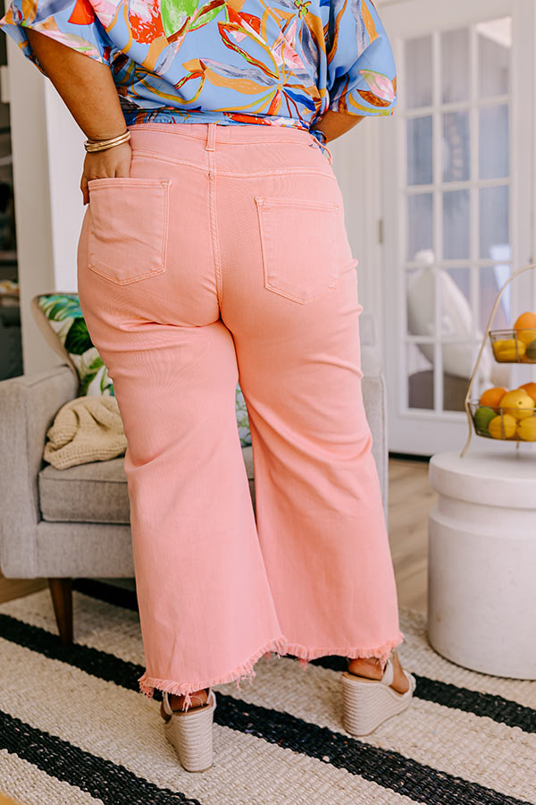 Risen Iris Midrise Wide Leg Jean in Pink Curves