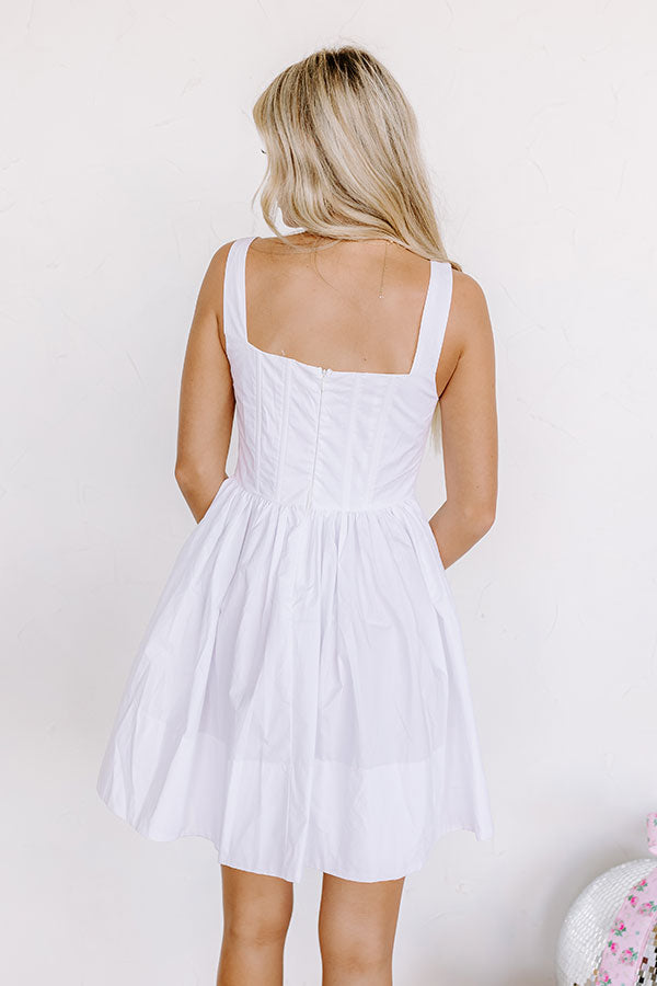 Stay Flirty Corset Mini Dress in White