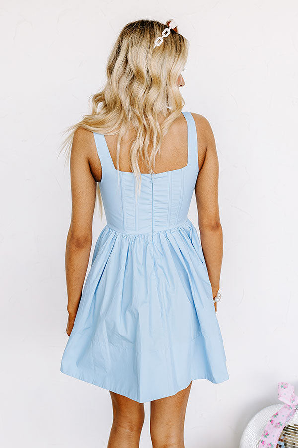 Stay Flirty Corset Mini Dress in Sky Blue