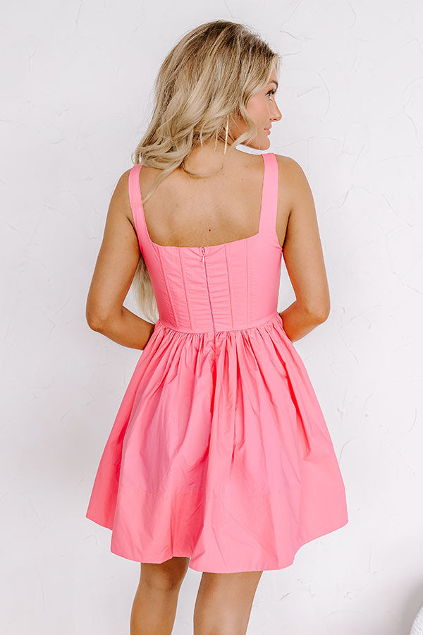 Stay Flirty Corset Mini Dress in Bubblegum Pink