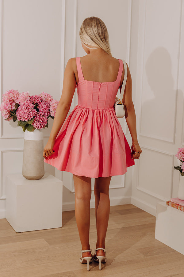 Stay Flirty Corset Mini Dress in Bubblegum Pink