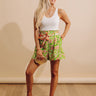 Aruba Cruise High Waist Linen-Blend Shorts in Kelly Green Image - 1