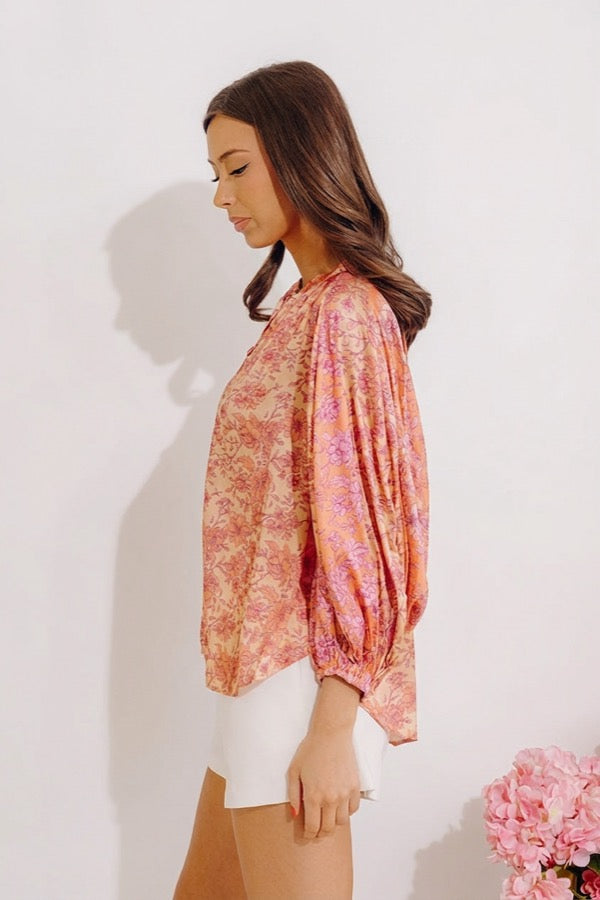 Serene Garden Satin Shift Top Image - 3