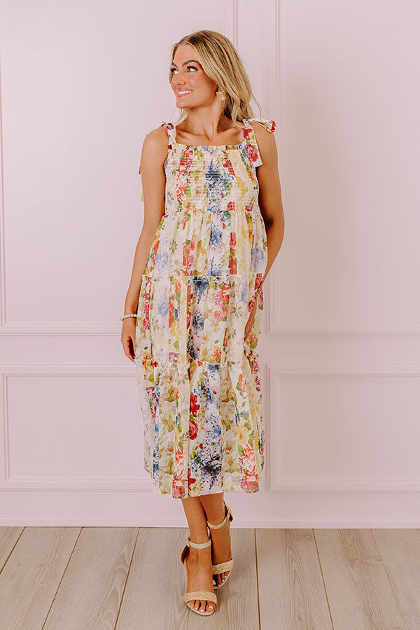 Whimsical Wildflowers Smocked Midi