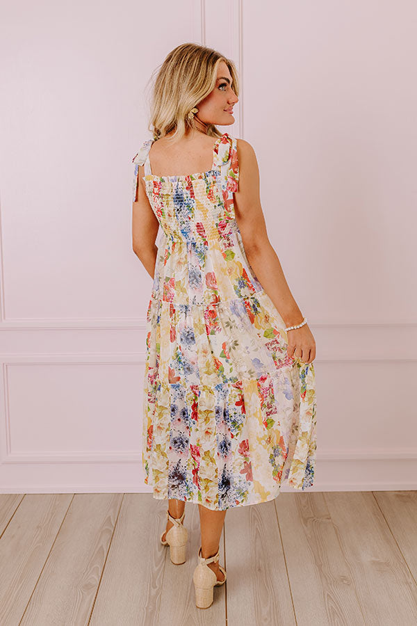 Whimsical Wildflowers Smocked Midi