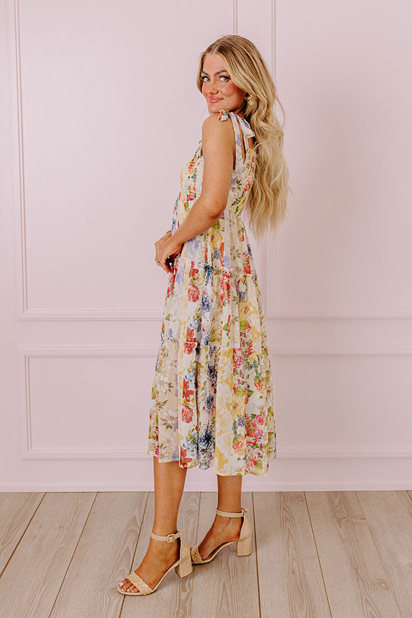 Whimsical Wildflowers Smocked Midi