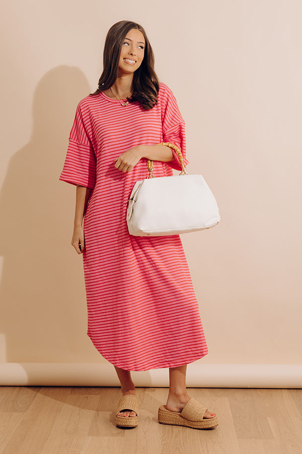 Beach Day Terry Stripe Maxi Dress in Pink Image - 1