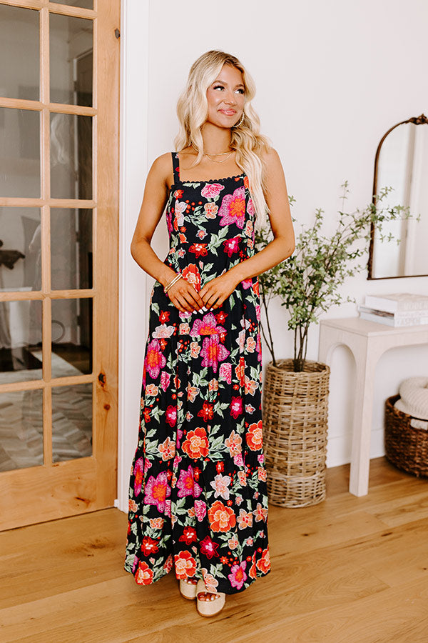 floral maxi dress boutique Ivory Floral Ruffle Corset Maxi Dress