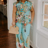 Tropical Tour Jumpsuit in Aqua Curves