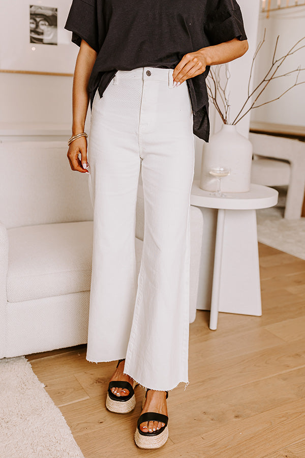 The Adriana High Waist Wide Leg Jean in Ivory