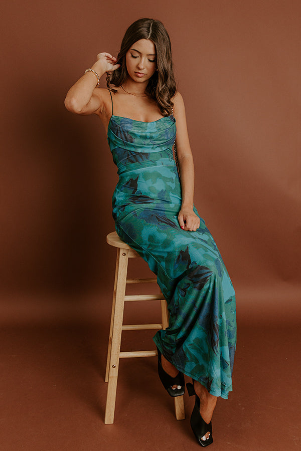 mesh print maxi dress Versona